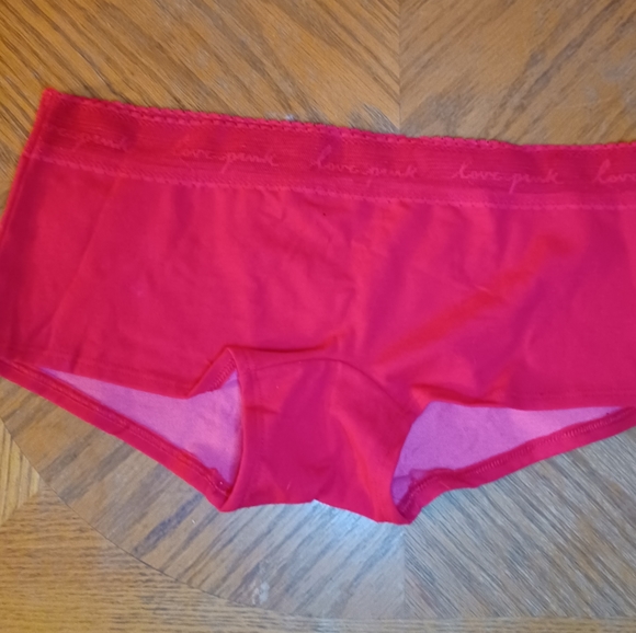 Red Boyshort PINK Panties - Picture 2 of 4